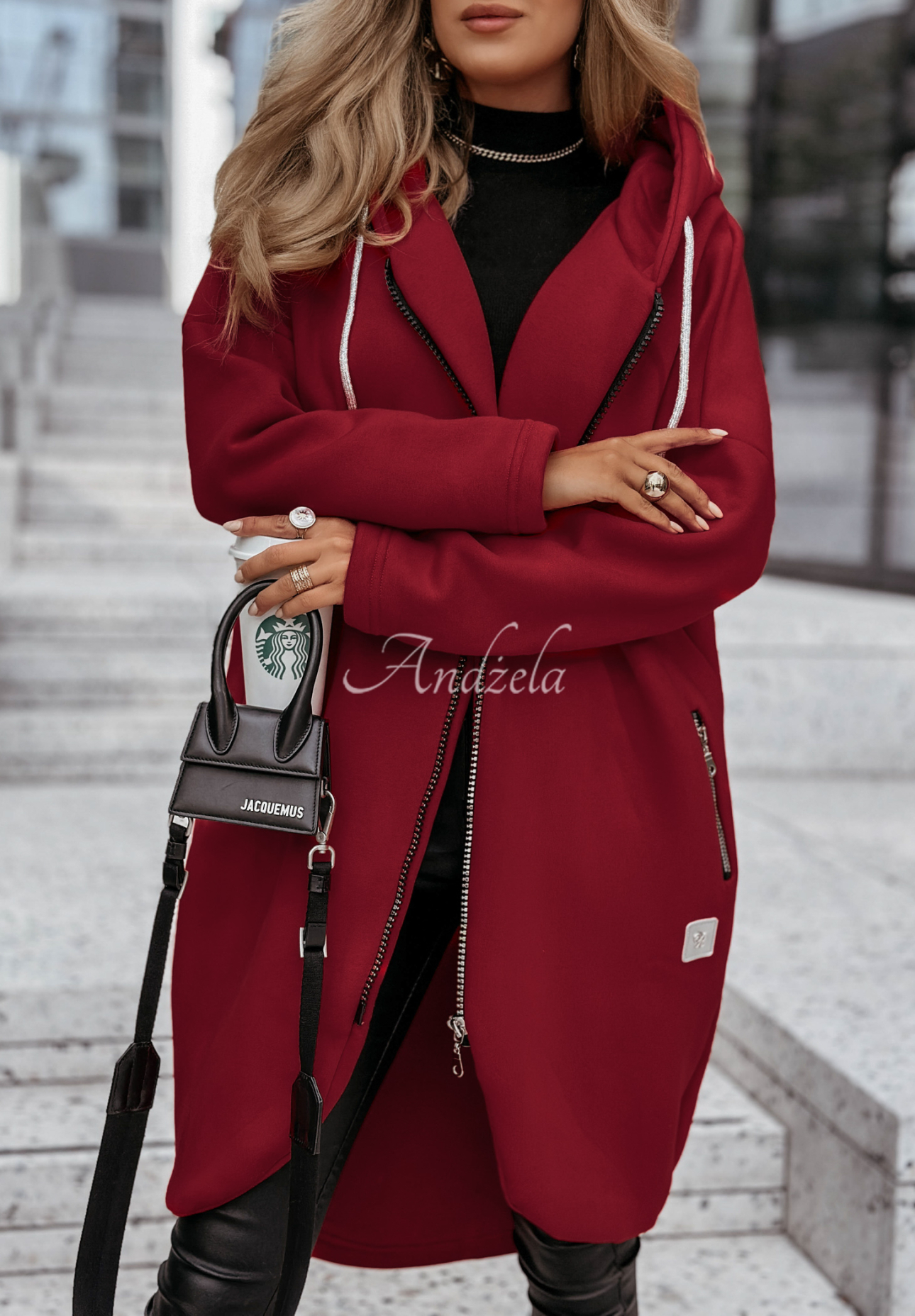 Hanorac lung Peaceful Mind cu glugă