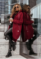 Długa Hanorac z kapturem Peaceful Mind burgundowa