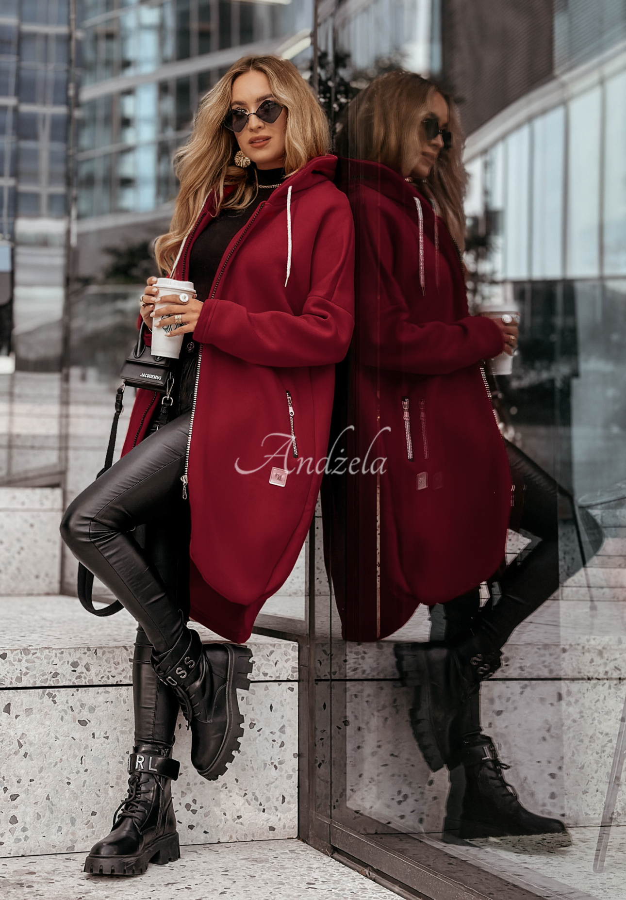 Hanorac lung Peaceful Mind cu glugă