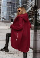 Długa Hanorac z kapturem Peaceful Mind burgundowa