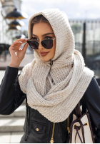 Căciulă z szalikiem balaclava Shade Of WInter jasnobeżowa