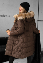 Pikowana Geacă z futerkiem Autumn Rush ciocolatie