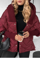 Geacă oversize z kapturem Sancha burgundowa