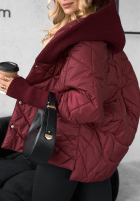 Geacă oversize z kapturem Sancha burgundowa