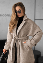 Długi Palton  z paskiem Cocomore Deep Breath camel