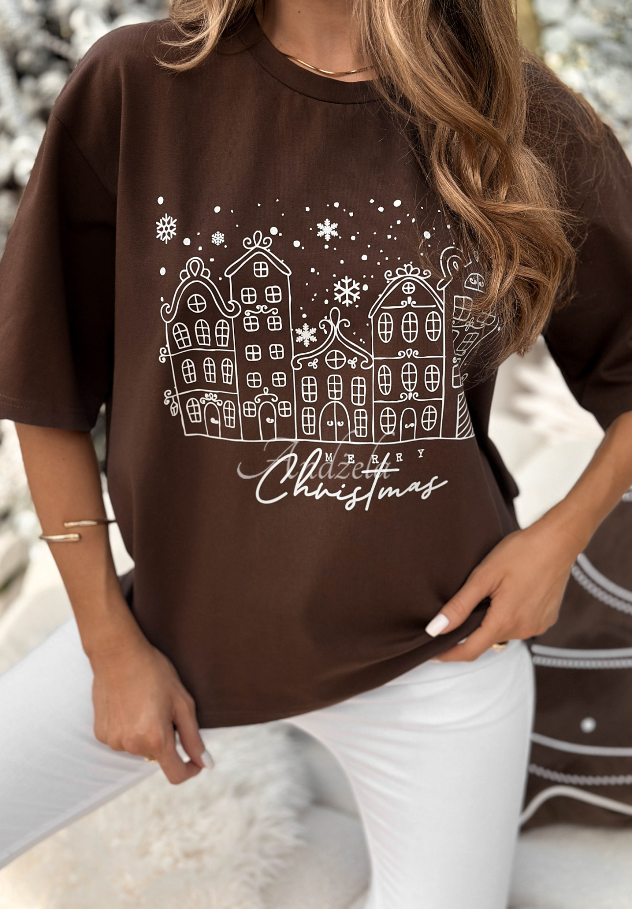 Tricou de Crăciun cu imprimeu Snowy Christmas
