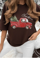 Świąteczny Tricou z nadrukiem Merry Times ciocolatiu