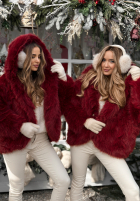 Scurtă Geacă futerko Rainy Mood burgundowe