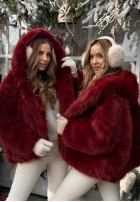 Scurtă Geacă futerko Rainy Mood burgundowe