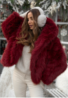 Scurtă Geacă futerko Rainy Mood burgundowe