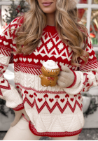 Wzorzysty sweterek Christmas Mission czerwono-Alb