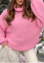 Pleciony Pulover z wełną Winter Is In The Air roz