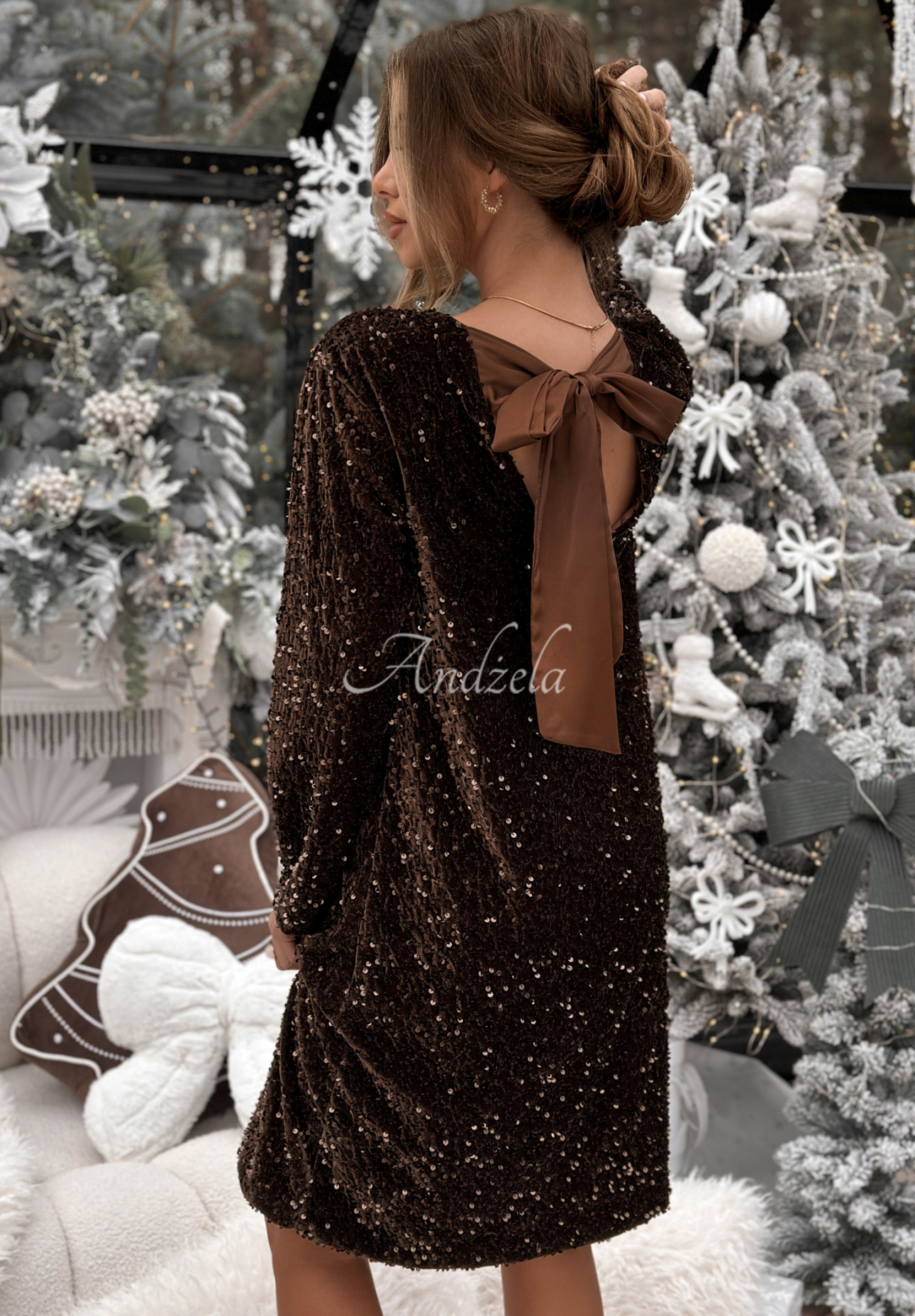 Rochie cu paiete și fundiță la spate Santa&#039;s Delight