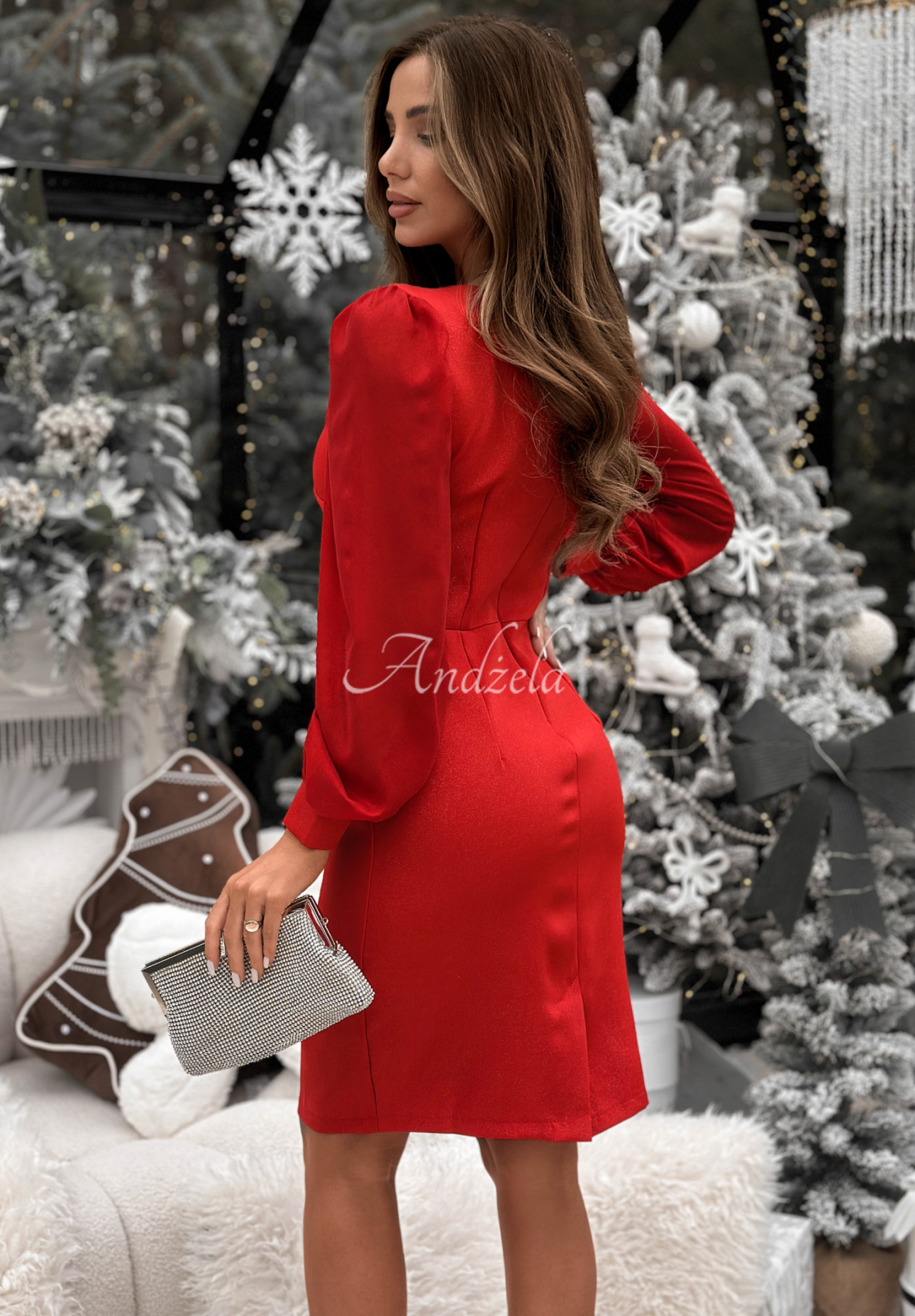 Rochie strălucitoare cu mâneci bufante Just Saying