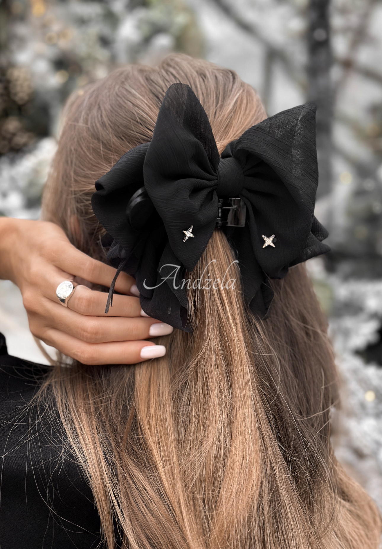 Clamă pentru păr cu fundiță Velveta