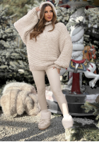 Pleciony Pulover z wełną Winter Is In The Air bej