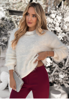 Pulover alpaka z kryształkami Soft And Dazzling ecru