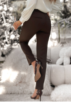 Eleganckie spodnie Pantaloni de tip țigaretă Grand Celebration ciocolatii