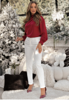 Eleganckie spodnie Pantaloni de tip țigaretă Grand Celebration ecru