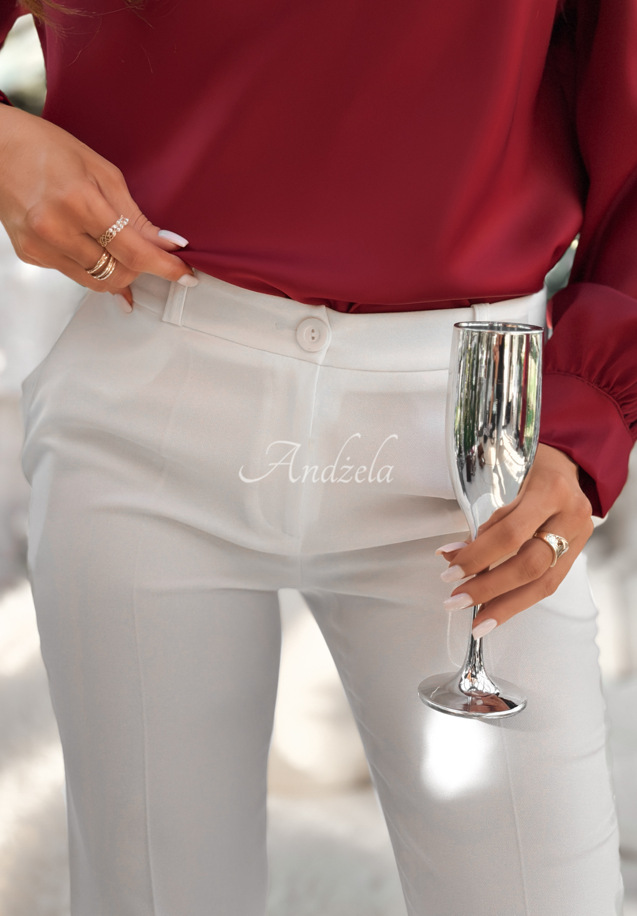 Pantaloni eleganți tip țigaretă din viscoză Grand Celebration