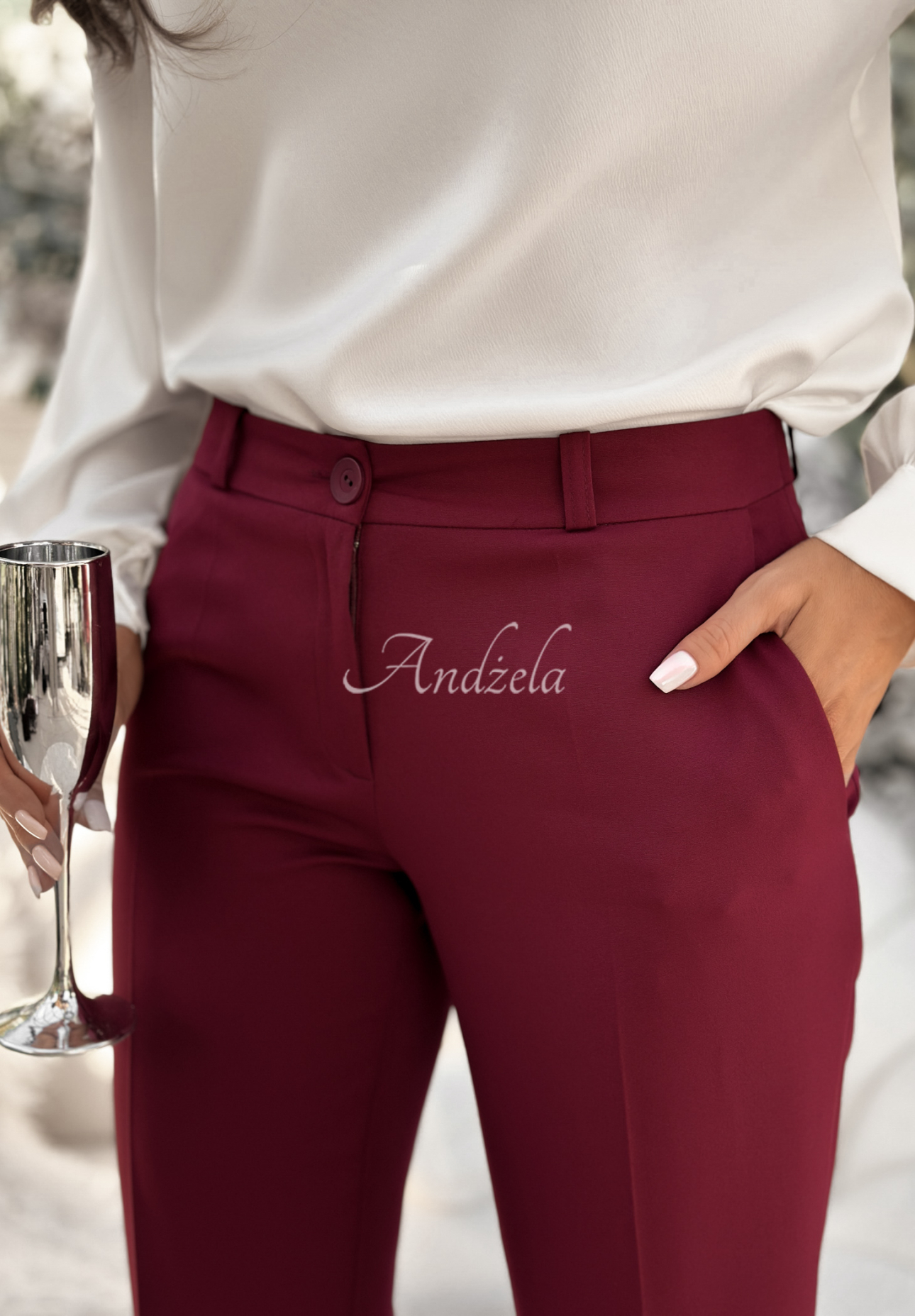 Pantaloni eleganți tip țigaretă din viscoză Grand Celebration