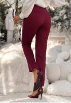 Eleganckie spodnie Pantaloni de tip țigaretă Grand Celebration burgundowe