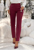 Eleganckie spodnie Pantaloni de tip țigaretă Grand Celebration burgundowe