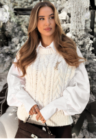 Sweterkowa Vestă Willow Woods ecru