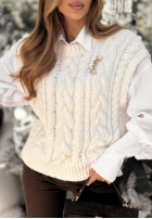 Sweterkowa Vestă Willow Woods ecru