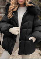 Pikowana Geacă z futerkiem Cold Without You negru