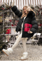 Pikowana Geacă z futerkiem Cold Without You negru