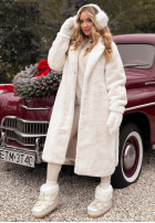 Długi Palton  futerko October Chill ecru