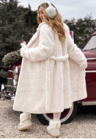 Długi Palton  futerko October Chill ecru