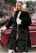 Długi Palton  futerko October Chill negru