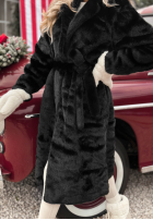 Długi Palton  futerko October Chill negru