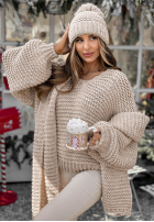 Pleciony Pulover z wełną Winter Is Calling bej