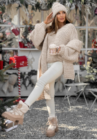 Pleciony Pulover z wełną Winter Is Calling bej