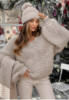 Pleciony Pulover z wełną Winter Is Calling bej