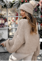 Pleciony Pulover z wełną Winter Is Calling bej