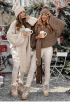 Pleciony Pulover z wełną Winter Is Calling mokka