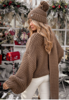 Pleciony Pulover z wełną Winter Is Calling mokka