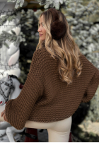 Pleciony Pulover z wełną Winter Is In The Air ciocolatiu