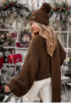 Pleciony Pulover z wełną Winter Is Calling ciocolatiu