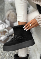 Krótkie zamszowe śniegowce ze sznurowaniem Cold As Ice negre