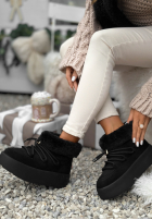 Krótkie zamszowe śniegowce ze sznurowaniem Cold As Ice negre