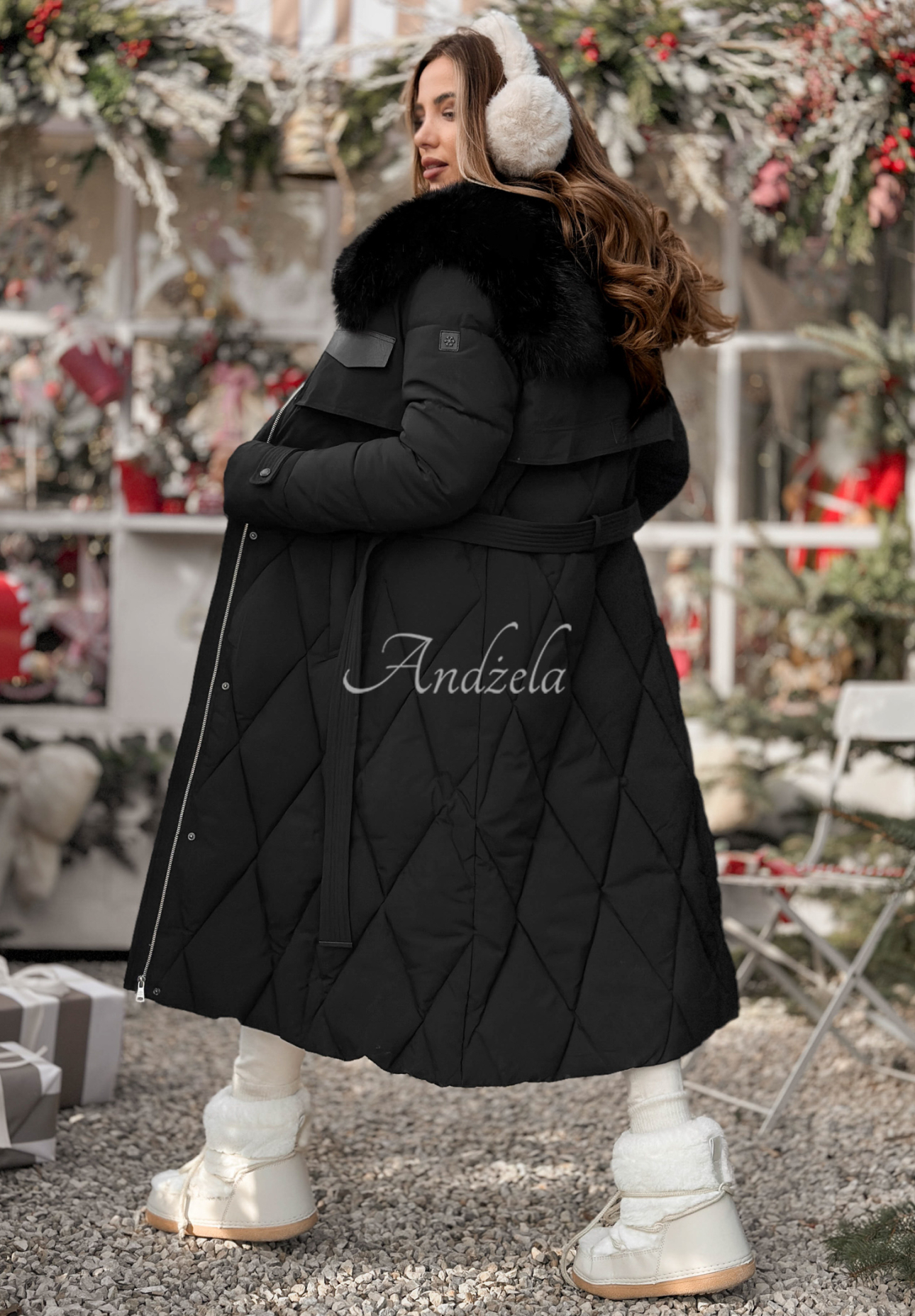 Geacă matlasată cu blăniță Hot Coffee