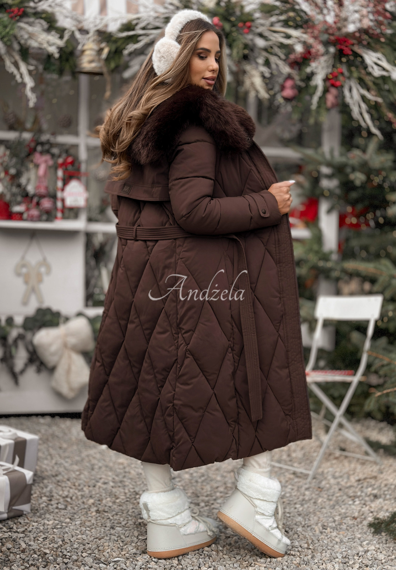 Geacă matlasată cu blăniță Hot Coffee