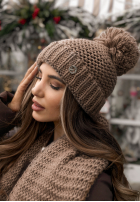 Compleu Căciulă, szalik, Mănuși z wełną 3in1 Best Winter Days mokka