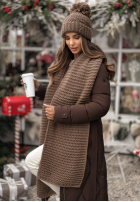 Compleu Căciulă, szalik, Mănuși z wełną 3in1 Best Winter Days mokka