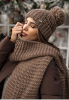 Compleu Căciulă, szalik, Mănuși z wełną 3in1 Best Winter Days mokka